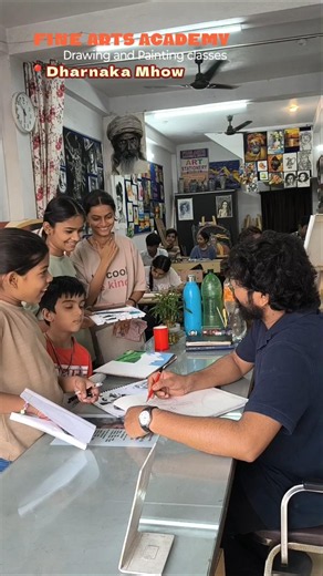 🎨 Inside Fine Arts Academy Mhow | Creative Art Class Moments ✨ #Shorts