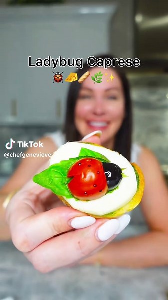 Ladybug Caprese Bites 🐞 #springrecipes #summerrecipes #ladybugbites | food recipes