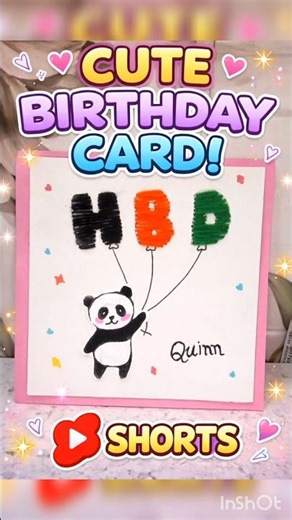 Cute Panda Birthday Art 🎈🐼 | Handmade HBD Card | #birthday #art #painting #diy #drawing #artshorts