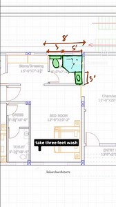 Small Washroom Layout Plan | 8X7 washroom layout | Ar. Naseema Khatoon ‪@inkarch4972‬