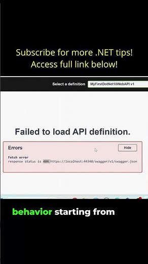 swagger won't auto install in dotnet 10 #dotnet #webdev #tutorial