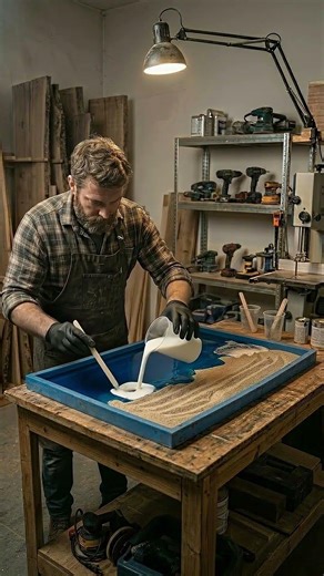 I Cast the Ocean-sand & Wave Epoxy Table Build #gardeningmagic #gardendelight #tabletopgaming