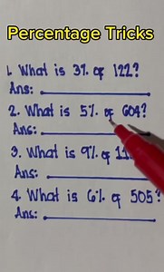 58K views · 543 reactions | Percentage tricks | Mathematics Tutorial | Facebook