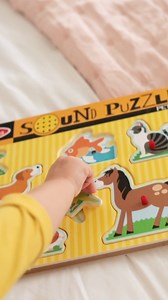 What sound does a goldfish make? There’s only one way to find out! Our interactive sound puzzle lets your kiddos discover the noises some of their favorite pets make - and maybe even make up a few of their own! Shop this puzzle at the link in our bio! 🧩 | Melissa & Doug