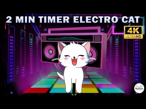 2 Minute Timer with Upbeat Music 🎵 | Cute Dancing Cat Break Timer for Classrooms & Fun!