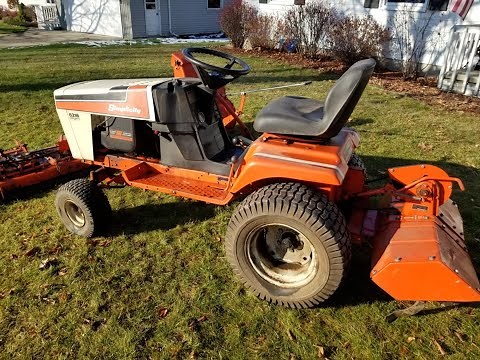 1982 Simplicity 6216 Garden Tractor with rototiller and snowthrower attachments