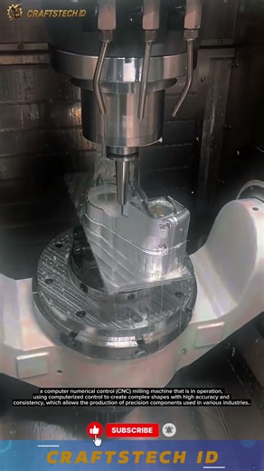 a computer numerical control (CNC) milling machine that is in operation. #automaticmachine #machine