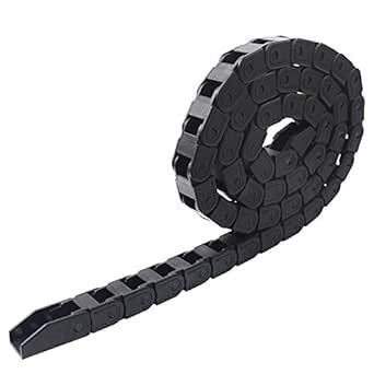 Cable Carrier Chain Black Plastic Flexible for 3D Printer and CNC Machine Tools R18 10mm X 10mm 1M with End Connectors