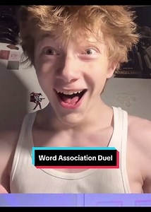 Playing a word association duel with Griffin. In this game, you must go back and forth saying words that associate with the last word until someone hesitates!