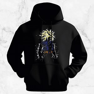 Dragon Ball Z Trunks Super Saiyan Printed Hoodie - BLACK - Etsy