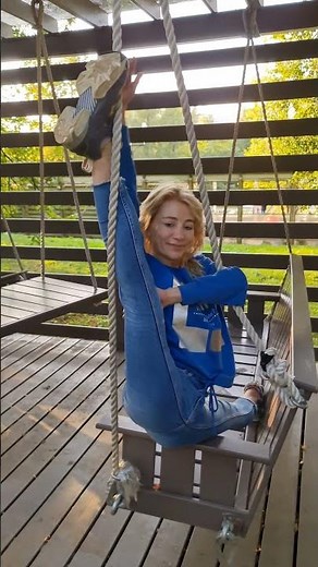 Gymnastic stretching in the park.