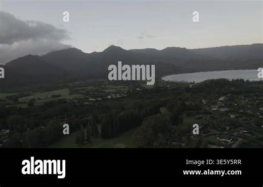 flying over kauai in the morning . High quality HD footage Stock Video Footage - Alamy