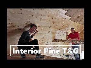 Fantastic Pine tongue and groove | Off grid cabin build part 35 installing ceiling T&G.