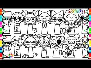 Sprunki Pyramixed Phase 1 vs Phase 2 New Coloring Pages / 🎵 Sprunki Song