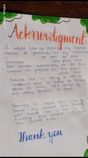 How to write Acknowledgement for School /College #shorts #viral #trending