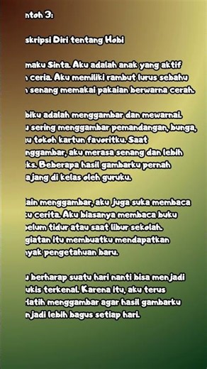 CONTOH TEKS DESKRIPSI UNTUK DIRI SENIDIRI