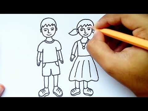 Boy and girl drawing || how to draw boy and girl