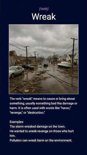 English word 'wreak' verb C1
