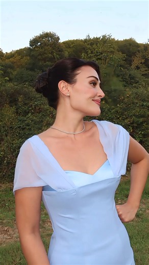 Esra Bilgic sky blue outfit looks so pretty 🪩🤍