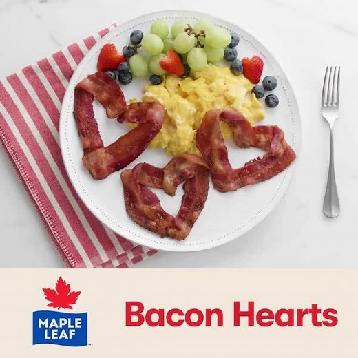 65K views · 35 reactions | Show your little Valentines some Bacon Love with these easy and delicious hearts made with Maple Leaf Natural Bacon! #RealMapleLeaf | Maple Leaf Foods | Facebook