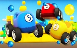 儿童汽车卡通 英文版：通过 Helper Cars 为孩子们学习颜色！