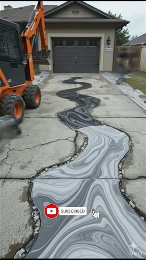 Satisfying Epoxy Driveway Makeover! #driveway #diy #satisfying #viralshorts