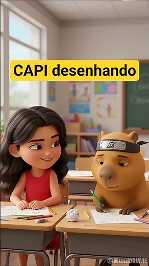 Capi desenhando Jesus