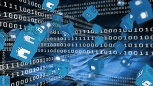 Online and application icons in cubes and binary codes