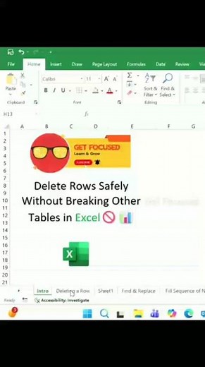 Delete Excel Table Rows Safely Without Affecting Other Tables 🚫📊 | Excel Trick You Must Know #excel