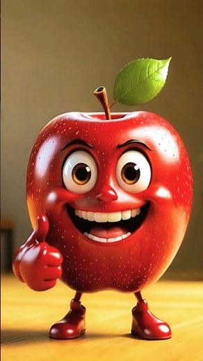 🍎 Cute Red Apple Cartoon | Fun Fruit Animation for Kids.#FruitFun #CartoonApple #KidsAnimation