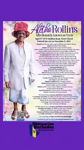 9.5K views · 66 reactions | Obituaries Barbados on Reels | Facebook