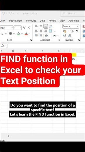 FIND function in Excel | Excel Easy text position finding #excel #microsoftoffice #exceltips #shorts