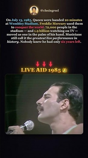 Freddie Mercury's Live Aid 1985 🎤 — Greatest Live Performance Ever #freddiemercury #queen #shorts