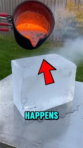 He Dropped Lava on Ice… What Happened Next Is Insane!🤯#shorts