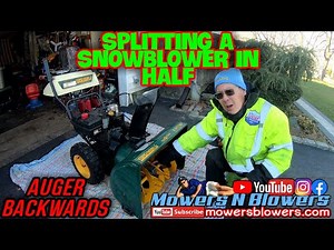 SPLITTING A DUAL STAGE SNOWBLOWER IN HALF - YARDMAN 8HP 26" REPAIR BACKWARDS INSTALLED AUGER BLADES
