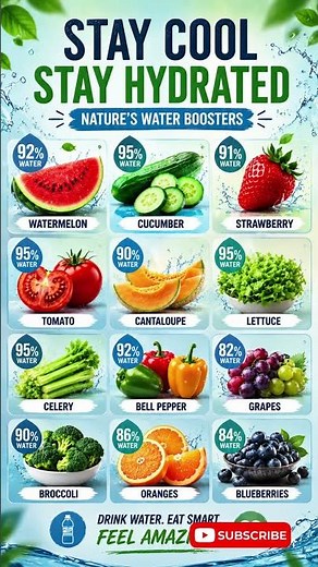 Top Hydrating Foods You Should Eat Daily 💧 Stay Cool & Healthy #Hydration #HealthyFoods
