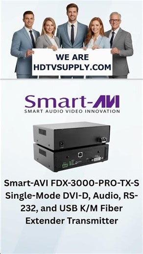 Smart-AVI FDX-3000-PRO-TX-S Single-Mode DVI-D, Audio, RS-232, and USB K/M Fiber Extender (Transmitte