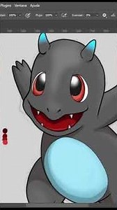 Hoy Charmander MEGA-X | Practicando en Digital | Día 4🕛| YaiiArt | #shorts #drawing #speeddrawing