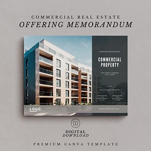 Commercial Real Estate Offering Memorandum | 20  Page Canva Template | Marketing Brochure - Etsy