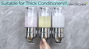 Shampoo and Conditioner Dispenser,Dispensers for The Shower,Shower Soap Dispenser 3 Chamber No Drill,Shampoo Conditioner Body Wash Dispenser Wall Mount for Bathroom(Triple x 17.6 oz,Silver)