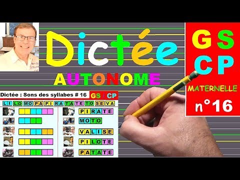 Dictée autonome de syllabes et mots en maternelle GS et CP # 16