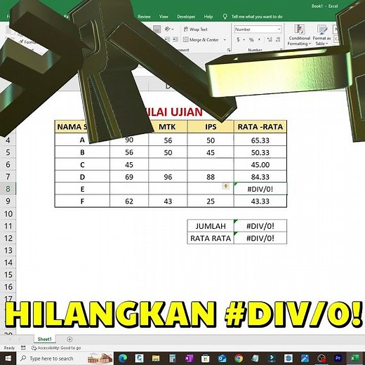 how to remove #DIV/0 sign in excel