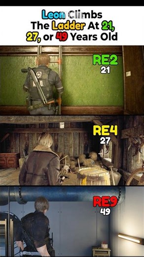 Leon Climbs The Ladder At 21, 27, or 49 - Resident Evil Requiem