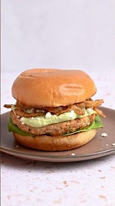 Smoky cilantro salmon burger. recipe link in description. #salmonrecipe