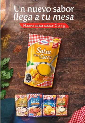 Prueba la nueva salsa Curry que tenemos para ti 🤤, y lleva tus platos al siguiente nivel 🔝 #Carozzi #CarozziMeEncanta #SalsaCurry