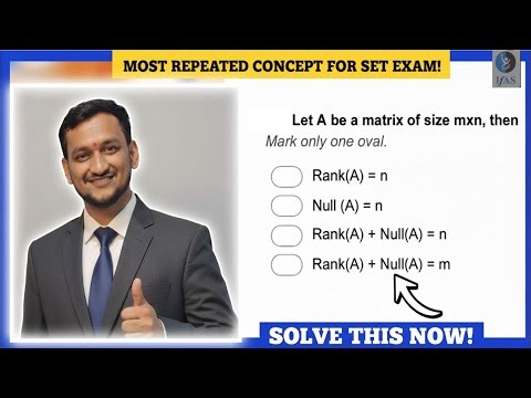 Linear Algebra MH SET Mathematics Most Repeated Questions 2026 | IFAS