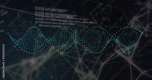 DNA strand and binary coding, scientific data processing Stock Video