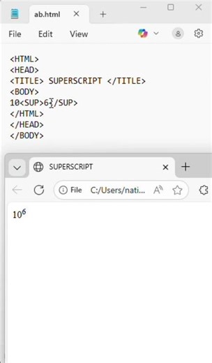 Super script in html | html coding tricks for more #shorts #viral #html