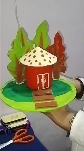 DIY Mini House Hut | Easy Cardboard Craft Tutorial 🏡✨Simple, cute and perfect for school🏫#MiniHouse