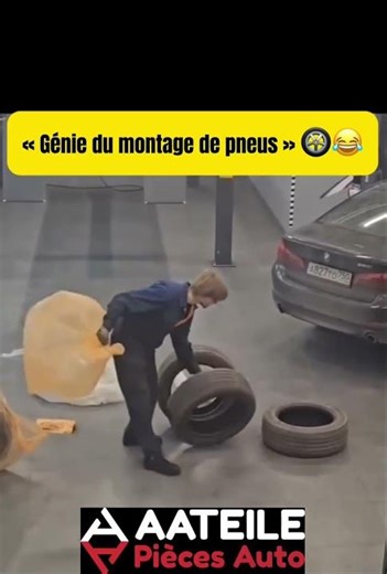 « Génie du montage de pneus » 🛞😂 👉 Commandez vos pièces auto chez AATEILE.com 🔧 📍 À 5 min de